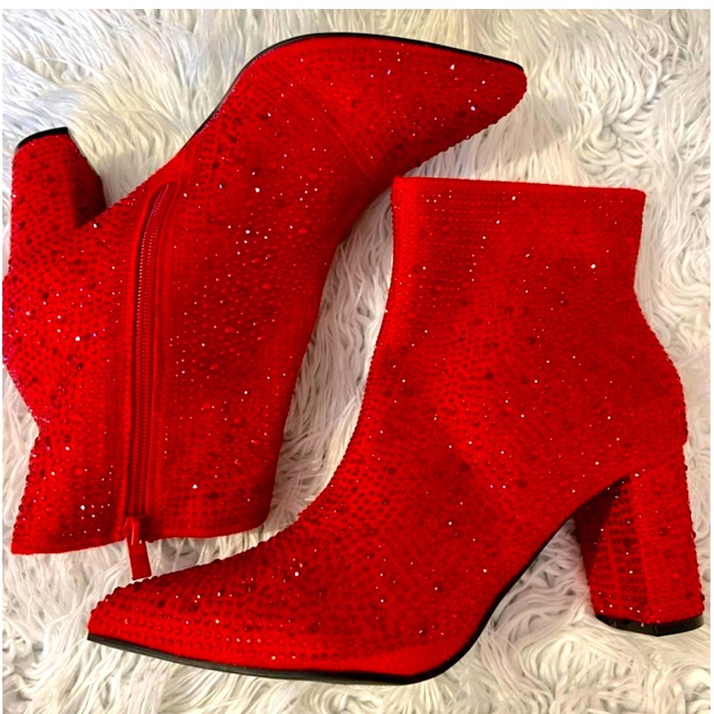 Red rhinestone boots new without tags!